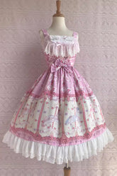 Rose Trojan Print Rüschen Bowknot Sweet Lolita Jsk Kleid 3 Farben